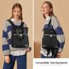 imageLOVEVOOK Backpack Purse for Women Convertible Mini Backpacks Tote for Teen Girls Small College Bookbag for Work School Travel 2pcs set BlackCreamBlack