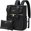 imageLOVEVOOK Backpack Purse for Women Convertible Mini Backpacks Tote for Teen Girls Small College Bookbag for Work School Travel 2pcs set BlackCreamBlack