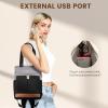 imageLOVEVOOK Backpack Purse for Women Convertible Mini Backpacks Tote for Teen Girls Small College Bookbag for Work School Travel 2pcs set BlackCreamBlackgreybrown