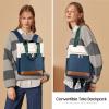 imageLOVEVOOK Backpack Purse for Women Convertible Mini Backpacks Tote for Teen Girls Small College Bookbag for Work School Travel 2pcs set BlackCreamCreamblue