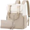 imageLOVEVOOK Backpack Purse for Women Convertible Mini Backpacks Tote for Teen Girls Small College Bookbag for Work School Travel 2pcs set BlackCreamCreamkhaki