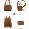 imageLOVEVOOK Laptop Backpack for Women 156 Inch Work Laptop Bag with USB Port Fashion Teacher Nurse Backpack Purse Waterproof Travel Computer Backpack with Organizer Bag 2PCS BeigeKhakiBeige  Brown