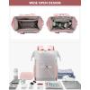 imageLOVEVOOK Laptop Backpack for Women 156 Inch Work Laptop Bag with USB Port Fashion Teacher Nurse Backpack Purse Waterproof Travel Computer Backpack with Organizer Bag 2PCS BeigeKhakiGrey  Pink