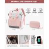 imageLOVEVOOK Laptop Backpack for Women 156 Inch Work Laptop Bag with USB Port Fashion Teacher Nurse Backpack Purse Waterproof Travel Computer Backpack with Organizer Bag 2PCS BeigeKhakiGrey  Pink