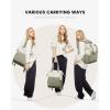 imageLOVEVOOK Laptop Backpack for Women 156 Inch Work Laptop Bag with USB Port Fashion Teacher Nurse Backpack Purse Waterproof Travel Computer Backpack with Organizer Bag 2PCS BeigeKhakiBeige  Bean Green