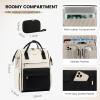 imageLOVEVOOK Laptop Backpack for Women 156 Inch Work Laptop Bag with USB Port Fashion Teacher Nurse Backpack Purse Waterproof Travel Computer Backpack with Organizer Bag 2PCS BeigeKhakiBeige  Black  B