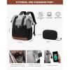 imageLOVEVOOK Laptop Backpack for Women 156 Inch Work Laptop Bag with USB Port Fashion Teacher Nurse Backpack Purse Waterproof Travel Computer Backpack with Organizer Bag 2PCS BeigeKhakiGrey  Black