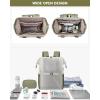 imageLOVEVOOK Laptop Backpack for Women 156 Inch Work Laptop Bag with USB Port Fashion Teacher Nurse Backpack Purse Waterproof Travel Computer Backpack with Organizer Bag 2PCS BeigeKhakiBeige  Bean Green