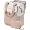 imageLOVEVOOK Laptop Backpack for Women 156 Inch Work Laptop Bag with USB Port Fashion Teacher Nurse Backpack Purse Waterproof Travel Computer Backpack with Organizer Bag 2PCS BeigeKhakiBeige  Khaki