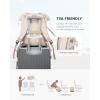 imageLOVEVOOK Laptop Backpack for Women 156 Inch Work Laptop Bag with USB Port Fashion Teacher Nurse Backpack Purse Waterproof Travel Computer Backpack with Organizer Bag 2PCS BeigeKhakiBeige  Nude