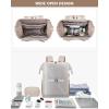 imageLOVEVOOK Laptop Backpack for Women 156 Inch Work Laptop Bag with USB Port Fashion Teacher Nurse Backpack Purse Waterproof Travel Computer Backpack with Organizer Bag 2PCS BeigeKhakiBeige  Nude
