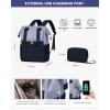 imageLOVEVOOK Laptop Backpack for Women 156 Inch Work Laptop Bag with USB Port Fashion Teacher Nurse Backpack Purse Waterproof Travel Computer Backpack with Organizer Bag 2PCS BeigeKhakiGrey Blue  Ink Blue