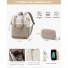 imageLOVEVOOK Laptop Backpack for Women 156 Inch Work Laptop Bag with USB Port Fashion Teacher Nurse Backpack Purse Waterproof Travel Computer Backpack with Organizer Bag 2PCS BeigeKhakiBeige  Khaki
