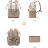 imageLOVEVOOK Laptop Backpack for Women 156 Inch Work Laptop Bag with USB Port Fashion Teacher Nurse Backpack Purse Waterproof Travel Computer Backpack with Organizer Bag 2PCS BeigeKhakiBeige  Khaki