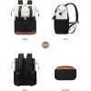 imageLOVEVOOK Laptop Backpack for Women 156 Inch Work Laptop Bag with USB Port Fashion Teacher Nurse Backpack Purse Waterproof Travel Computer Backpack with Organizer Bag 2PCS BeigeKhakiBeige  Black