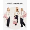 imageLOVEVOOK Laptop Backpack for Women 156 Inch Work Laptop Bag with USB Port Fashion Teacher Nurse Backpack Purse Waterproof Travel Computer Backpack with Organizer Bag 2PCS BeigeKhakiBeige  Pink