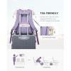 imageLOVEVOOK Laptop Backpack for Women 156 Inch Work Laptop Bag with USB Port Fashion Teacher Nurse Backpack Purse Waterproof Travel Computer Backpack with Organizer Bag 2PCS BeigeKhakiBeige  Light Purple