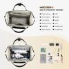 imageLOVEVOOK Laptop Backpack for Women 156 Inch Work Laptop Bag with USB Port Fashion Teacher Nurse Backpack Purse Waterproof Travel Computer Backpack with Organizer Bag 2PCS BeigeKhakiBeige  Black  B