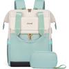imageLOVEVOOK Laptop Backpack for Women 156 Inch Work Laptop Bag with USB Port Fashion Teacher Nurse Backpack Purse Waterproof Travel Computer Backpack with Organizer Bag 2PCS BeigeKhakiBeige  Mint Green