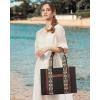 imageLOVEVOOK Canvas Purses for Women Crossbody Bags with Top Handle Boho Aztec Tote Handbag Shoulder Bag Satchel for Gift