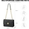 imageLOVEVOOK Crossbody Bags for Women Leather Quilted Shoulder Bag with Chain Strap Trendy Clutch Satchel Ladies Evening BagBlack