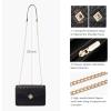 imageLOVEVOOK Crossbody Bags for Women Leather Quilted Shoulder Bag with Chain Strap Trendy Clutch Satchel Ladies Evening BagBlack