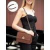 imageLOVEVOOK Crossbody Bags for Women Leather Quilted Shoulder Bag with Chain Strap Trendy Clutch Satchel Ladies Evening BagBrown