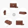 imageLOVEVOOK Crossbody Bags for Women Leather Quilted Shoulder Bag with Chain Strap Trendy Clutch Satchel Ladies Evening BagBrown