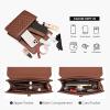 imageLOVEVOOK Crossbody Bags for Women Leather Quilted Shoulder Bag with Chain Strap Trendy Clutch Satchel Ladies Evening BagBrown