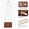 imageLOVEVOOK Crossbody Bags for Women Leather Quilted Shoulder Bag with Chain Strap Trendy Clutch Satchel Ladies Evening BagBrown