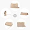 imageLOVEVOOK Crossbody Bags for Women Leather Quilted Shoulder Bag with Chain Strap Trendy Clutch Satchel Ladies Evening BagNudebeige