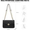 imageLOVEVOOK Crossbody Bags for Women Leather Quilted Shoulder Bag with Chain Strap Trendy Clutch Satchel Ladies Evening BagType VBlack