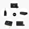 imageLOVEVOOK Crossbody Bags for Women Leather Quilted Shoulder Bag with Chain Strap Trendy Clutch Satchel Ladies Evening BagType VBlack