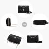 imageLOVEVOOK Crossbody Bags for Women Leather Quilted Shoulder Bag with Chain Strap Trendy Clutch Satchel Ladies Evening BagType XBlack