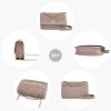imageLOVEVOOK Crossbody Bags for Women Leather Quilted Shoulder Bag with Chain Strap Trendy Clutch Satchel Ladies Evening BagType XLight Beige
