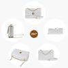 imageLOVEVOOK Crossbody Bags for Women Leather Quilted Shoulder Bag with Chain Strap Trendy Clutch Satchel Ladies Evening BagWhiteTypeb