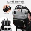 imageLOVEVOOK Diaper Bag Backpack Baby Bag with Changing Station Large Diaper Backpack for Moms Dads Waterproof Leather Accents Baby Boy and Girl Bag for Travel Baby Essentials PinkBeigeBlackgreybrown