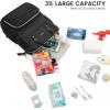 imageLOVEVOOK Diaper Bag Backpack Baby Bag with Changing Station Large Diaper Backpack for Moms Dads Waterproof Leather Accents Baby Boy and Girl Bag for Travel Baby Essentials PinkBeigeBlack