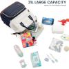 imageLOVEVOOK Diaper Bag Backpack Baby Bag with Changing Station Large Diaper Backpack for Moms Dads Waterproof Leather Accents Baby Boy and Girl Bag for Travel Baby Essentials PinkBeigeNavy Bluebeige