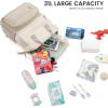 imageLOVEVOOK Diaper Bag Backpack Baby Bag with Changing Station Large Diaper Backpack for Moms Dads Waterproof Leather Accents Baby Boy and Girl Bag for Travel Baby Essentials PinkBeigeKhakibeige