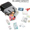 imageLOVEVOOK Diaper Bag Backpack Baby Bag with Changing Station Large Diaper Backpack for Moms Dads Waterproof Leather Accents Baby Boy and Girl Bag for Travel Baby Essentials PinkBeigeBlackgreybrown