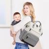 imageLOVEVOOK Diaper Bag Backpack Baby Bag with Changing Station Large Diaper Backpack for Moms Dads Waterproof Leather Accents Baby Boy and Girl Bag for Travel Baby Essentials PinkBeigeGreybeige