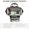 imageLOVEVOOK Diaper Bag Backpack Baby Bag with Changing Station Large Diaper Backpack for Moms Dads Waterproof Leather Accents Baby Boy and Girl Bag for Travel Baby Essentials PinkBeigeBlackgrey