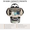 imageLOVEVOOK Diaper Bag Backpack Baby Bag with Changing Station Large Diaper Backpack for Moms Dads Waterproof Leather Accents Baby Boy and Girl Bag for Travel Baby Essentials PinkBeigeBlackbeige