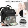 imageLOVEVOOK Diaper Bag Backpack Baby Bag with Changing Station Large Diaper Backpack for Moms Dads Waterproof Leather Accents Baby Boy and Girl Bag for Travel Baby Essentials PinkBeigeBlack