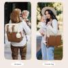 imageLOVEVOOK Diaper Bag BackpackDiaper Bag Tote with Insulated PocketsBaby Bag for Girl Boy with Changing PadLarge Baby Diaper Bag with Pacifier CaseAntiTheft Travel Backpack for WomenBrown and White