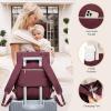 imageLOVEVOOK Diaper Bag BackpackDiaper Bag Tote with Insulated PocketsBaby Bag for Girl Boy with Changing PadLarge Baby Diaper Bag with Pacifier CaseAntiTheft Travel Backpack for WomenRedwhite