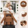 imageLOVEVOOK Diaper Bag BackpackDiaper Bag Tote with Insulated PocketsBaby Bag for Girl Boy with Changing PadLarge Baby Diaper Bag with Pacifier CaseAntiTheft Travel Backpack for WomenBrown and White