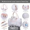 imageLOVEVOOK Diaper Bag Tote with Pacifier Case and Changing Pad Large Capacity Mommy Bag for Hospital and Weekender Travel Functional Baby Bag Newborn Baby Essential PinkGraypink Strap