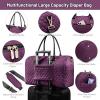 imageLOVEVOOK Diaper Bag Tote with Pacifier Case and Changing Pad Large Capacity Mommy Bag for Hospital and Weekender Travel Functional Baby Bag Newborn Baby Essential PinkPurple